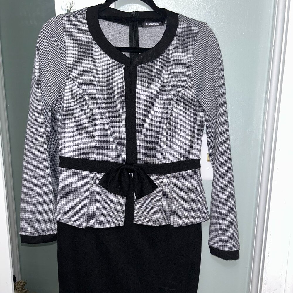 Fashion Mia Dress Women's XL Black & White Back Zip